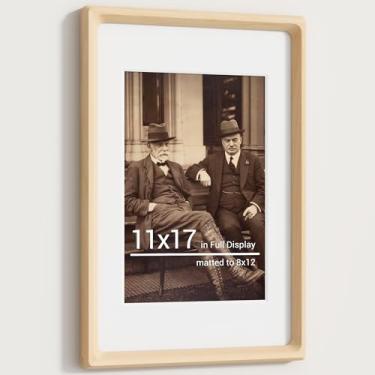 Imagem de Heimlove Molduras naturais de 28 x 43 cm, moldura de diploma de madeira original feita à mão com tapete para exibição de fotos de formatura de 20 x 30 cm, imagem de família, foto de casamento, foto