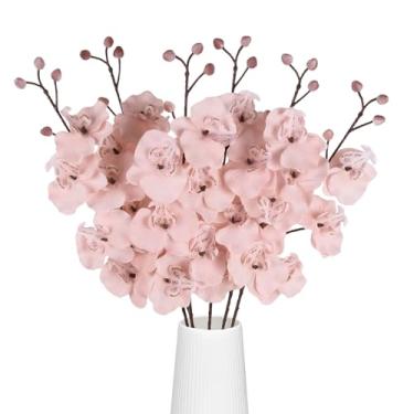 Imagem de INSUNSIX 6 peças de flores artificiais de orquídeas rosas, 76 cm, flores de seda Phalaenopsis, orquídeas falsas com hastes para vaso de mesa, centro de mesa, decoração de casa, festa de casamento