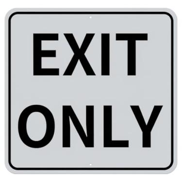 Imagem de Colingmill Placa de metal Exit Only, 45,7 x 45,7 cm, alumínio resistente, não entrar, impressão UV, material de segurança resistente ao clima para estacionamento, garagem, estrada, garagem, negócios