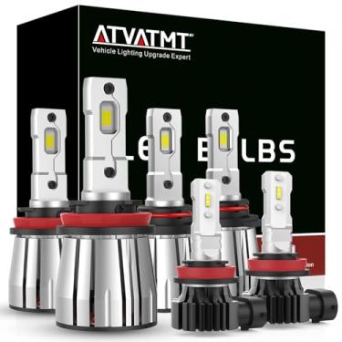 Imagem de ATVATMT Lâmpadas 9005LL H11L, faróis de neblina H11 para Ford F250 F350 F450 F550 XL XLT 2023 2024 2025 2026, Super Duty 9005 H11 Luzes de direção 6500K brancas, pacote com 6