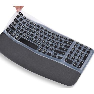 Imagem de Capa de teclado para teclado Logitech Wave Keys MK670 Combo Skin, Logitech Wave Keys, sem fio, ergonômico, capa protetora, acessórios de pele, preta