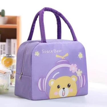Imagem de Lancheira isolada, lancheiras fofas reutilizáveis, bolsas de almoço mais frias para viagens ou trabalho, roxo-Bea