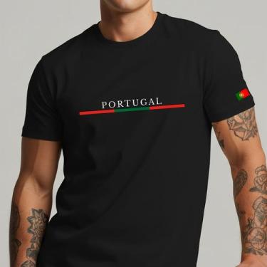 Imagem de Camiseta Masculina Faixa Portugal Bandeira Internacional Premium - Yaz