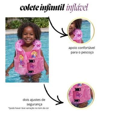 Imagem de Boia Colete Inflável Infantil Piscina Praia Menino e Menina Cor:Rosa -