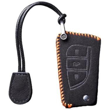 Imagem de Capa feita à mão para chave de carro compatível com Toyota Hilux /Corolla/Prado/Fortuner/RAV4/CHR/Auris/Avensis/Verso/Yaris/Aygo/Scion/TC/IM/Camry 2015 2016(YY-FMP-039-3-ORANGE)