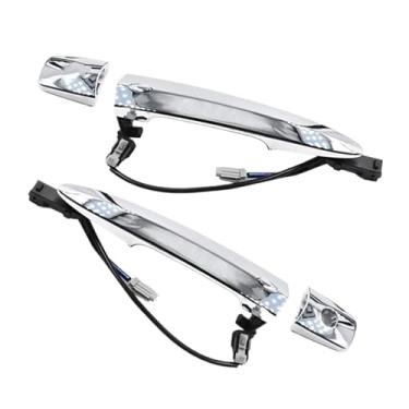 Imagem de 1 par de maçaneta dianteira externa de plástico cromado para porta de carro compatível com Nissan Leaf/Sentra/Maxima/Murano 806451AA0A 806461AA0A 806469N00A