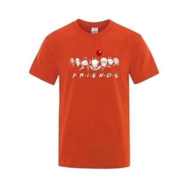 Imagem de Camiseta Masculina 100% Algodão Com Estampa Engraçada De Amigos, Solta