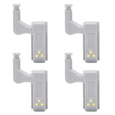 Imagem de Domary 10 Conjuntos de Dobradiças de Luz Led, Alto Brilho, Abs, Luz Dobradiça Armário, 3 Contas Lâmpada Led, Guarda-roupa, Armário, Casa (quente + bateria)