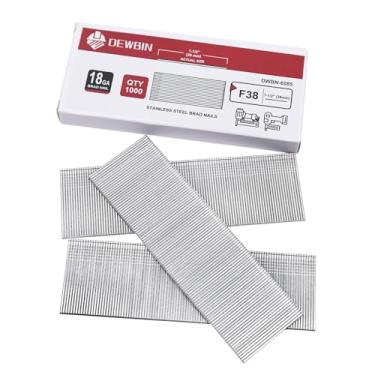 Imagem de DEWBIN Pregos Brad de calibre 18, 1000 unidades de 3,5 cm 18G, pregos de aço inoxidável para pistola pneumática e elétrica