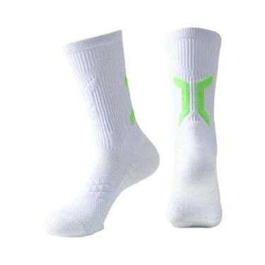 Imagem de Meias De Basquete Masculinas De Cano Alto Com Absorção De Impacto E Fu