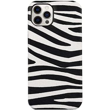 Imagem de KAPPDE Capa traseira de 16,7 cm para Apple iPhone 13 Pro Max (2021) de couro, à prova de impacto, respirável, estampa de zebra com forro de microfibra
