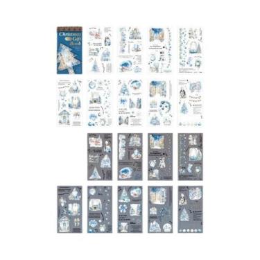 Imagem de Livro De Adesivos PET De Natal 18 Peças À Prova d'Água Para Scrapbooki