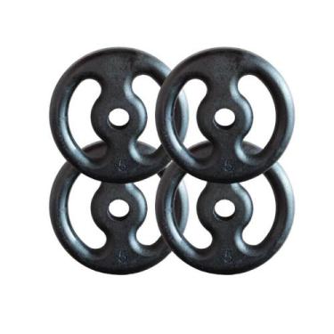 Imagem de Kit com 4 Anilhas de Ferro Fundido - 5 Kg - RLM STORE