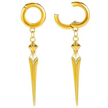 Imagem de DOEARKO 2 peças de tampões de orelha cruzados de aço inoxidável 3 mm (8G) brincos leves para orelhas esticadas, hipoalergênicos, medidores de orelha pendentes com esticadores de pingente de cruz