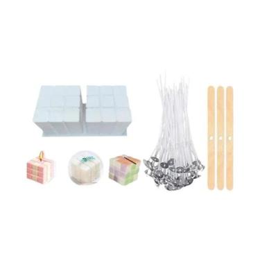 Imagem de Conjunto De Moldes De Silicone Para Velas Em Forma De Cubo 3D DIY Para