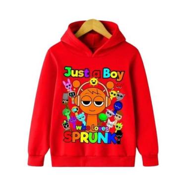 Imagem de Moletom Com Capuz Para Meninos Cartoon Sprunki Just a Boy, Casual, Con