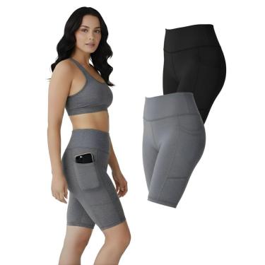 Imagem de Kit 2 Bermudas Fitness Feminina Bolsos Laterais-Feminino