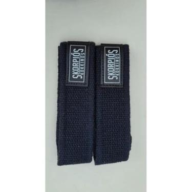 Imagem de Par Straps 100% algodão para academia, cross fit e musculação. (PRETO,65 cm)