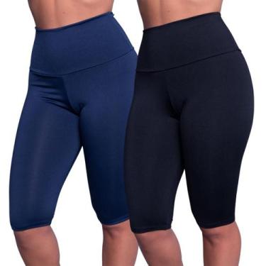 Imagem de Kit 3 Bermudas Fitness Longa Lisa Suplex Academia Ciclista - Vekyo, So