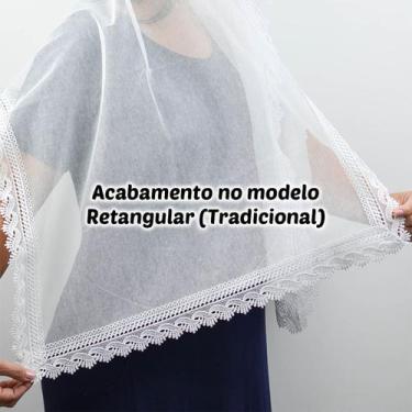 Imagem de Véu Ccb Adulto Renda Guipir Floral (modelo Cássia) - Central do Véu, R