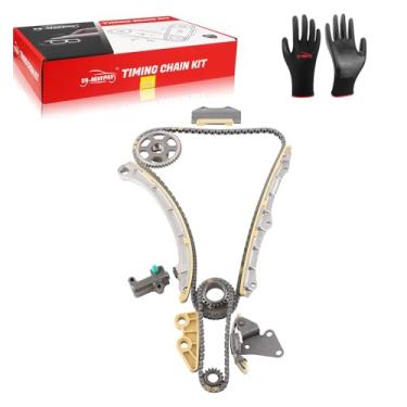 Imagem de YA-MAYPAY Kit de corrente de distribuição do motor com tensor adequado para 2002-2009 CR-V 2.4L, 2003-2007 Accord 2.4L, 2003-2011 Elemento 2.4L OE#14510-PNA-003 14401-R40-A01 14520-RAA-RAA-A01 1 4401