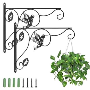 Imagem de 2 peças de suportes de pendurar para pendurar ao ar livre, suporte de flor, alimentador de pássaros, gancho de parede para lanterna, alimentador de pássaros, cerca (B)