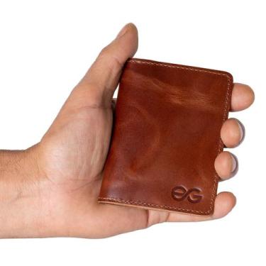 Imagem de Porta Cartão Mini Carteira Em Couro Bovino Super Barato - Wisky, Wisky