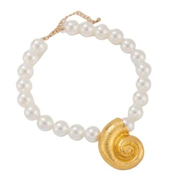 Imagem de TINCOLIA Colar gargantilha com pingente de estrela do mar punk exagerado feminino boho imitação de pérola joias joias joias