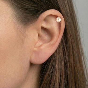 Imagem de Brincos de cartilagem 16G para mulheres, joia de orelha, hipoalergênico, brinco de aço cirúrgico para orelhas sensíveis, hélice, tragus, concha, 16g,6mm, Metal, Sem pedra preciosa