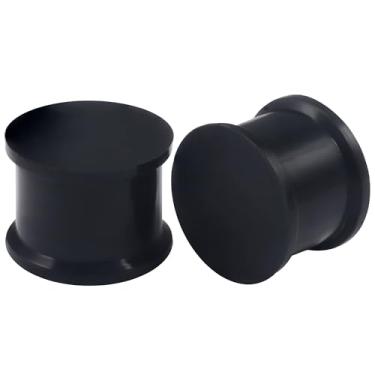 Imagem de Uqnwbdq Túneis de silicone preto 8G alargadores de orelha brincos para orelhas calibre 8 alargadores macios de borracha Platic para orelha alargador duplo tamanho 3 mm piercing joias kit de