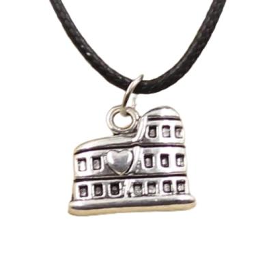 Imagem de EDCRFV Colar Pingente Romano Itália Couro Preto Feminino Couro Punk Presente Amizade