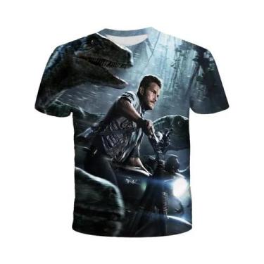 Imagem de Camiseta 3D De Dinossauro Jurássico Para Meninos E Homens, Verão, Clás
