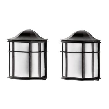 Imagem de Kit 2 Arandela Janelinha Retro Preta Externa Parede Acl59 - Acende A L