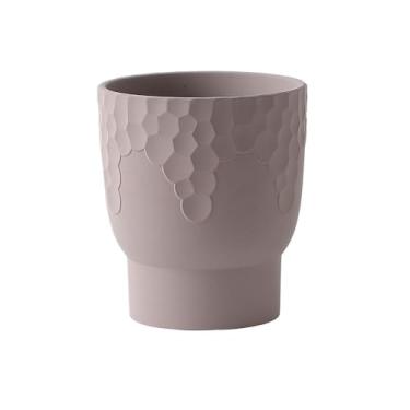 Imagem de Vaso de flores redondo de terracota, com plantador de padrão de favo de mel, para decorar varanda, sala de estar, quarto, cozinha, jardim (2 tamanhos), plantador (pequeno)