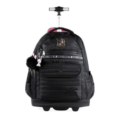 Imagem de Mochila de Rodinha Feminina Infantil Rebecca Bonbon Preta - Bagaggio, 