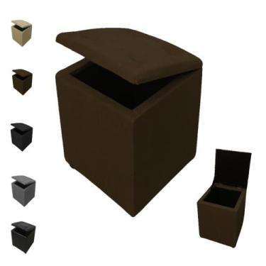 Imagem de Puff Baú Banquinho Suede Banqueta Quadrado Decorativo Organizador - Me