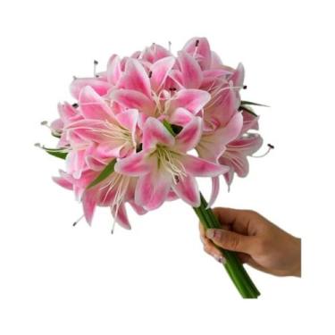 Imagem de 20 Lírios Artificiais Para Decoração De Casa, Flores Falsas Para Mesa 