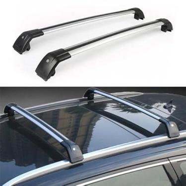Imagem de YiXi-Partswell 2 peças de rack de teto travável barras transversais bagageiro alumínio adequado para Mazda CX-5 CX5 2017-2021 - prata