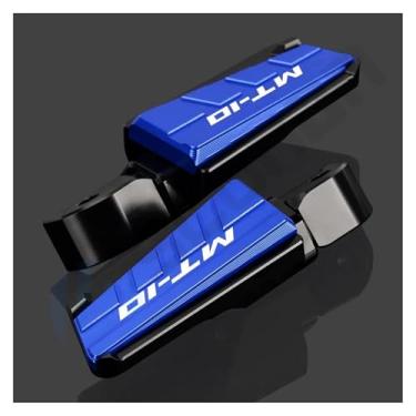 Imagem de Anti-derrapante Apoio para os pés do passageiro traseiro de alumínio, para mt10 MT-10 mt 10 cnc 2017 2018 2019 2020 2021 2022(Azul)