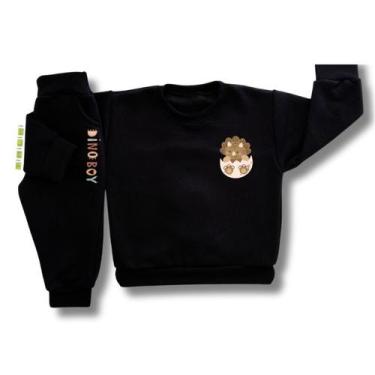 Imagem de Conjunto de Moletom Infantil Flanelado de Frio Unissex Roupa de Invern