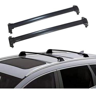 Imagem de YiXi-Partswell 2 peças de rack de teto barras transversais bagageiro adequado para Honda CRV CR-V 2017 2018 2019 2020 - preto