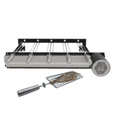 Imagem de A3 Grill Ajustável Black - Motor Giratório para 5 Espetos + Espeto Gre