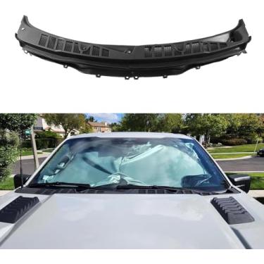 Imagem de Wocch Grade do painel do capô do limpador de para-brisa compatível com Ford F-150 2021-2025 Painel de inserção da tampa da janela externa dianteira esquerda e direita F150 acessórios de substituição