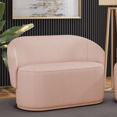Imagem de Sofá 2 Lugares Namoradeira Orgânica Para Sala Malu Bouclê M11 - D`rossi Cor Rose