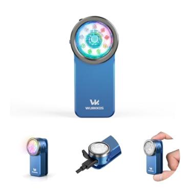 Imagem de Wurkkos Lanterna HD03 recarregável EDC 680 de alto lúmens, pequena fonte de luz tripla, 90 alto CRI, impermeável IPX6, lanterna magnética de bolso para sinal de emergência (azul)