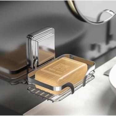 Imagem de Saboneteira Adesiva Inox 304 Sem Furos – Fixação Forte com Adesivo, Porta Sabonete para Banheiro, Cozinha e Lavabo, Antiferrugem (PRATEADO)