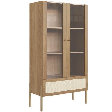 Imagem de Cristaleira Para Sala de Jantar 2 Portas Pés Madeira Moss A03 Hanover Roble - Lyam Decor