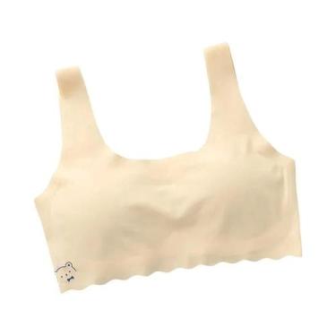 Imagem de Sutiã De Treino Sem Costura Para Meninas, Branco E Rosa, 1 Peça, Colet