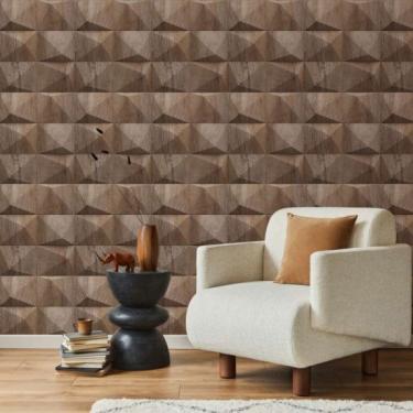 Imagem de Papel de Parede Up To Date Geométrico Marrom 34852
