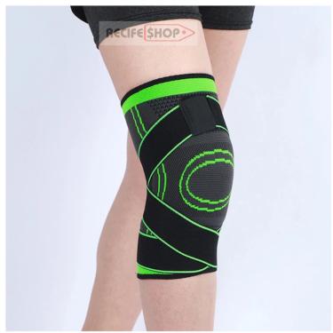 Imagem de Joelheira de Compressão Ortopédica Verde e Preta - Conforto e Suporte Total para Seus Joelhos